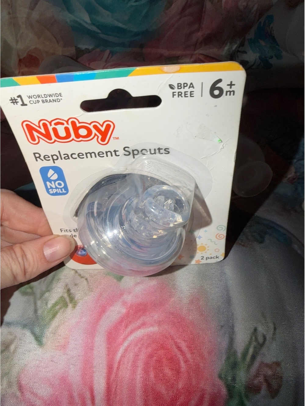 Nuby Replacement Spouts 6+ Months BPA Free No Spill 2 Pack